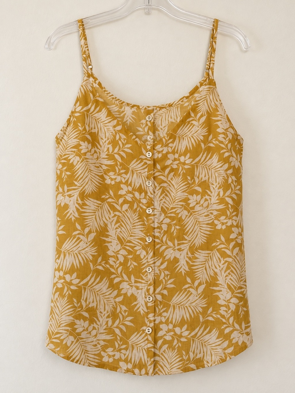 Mine Gold White Cami Camisole Top Tank Vacation NWT M #2396